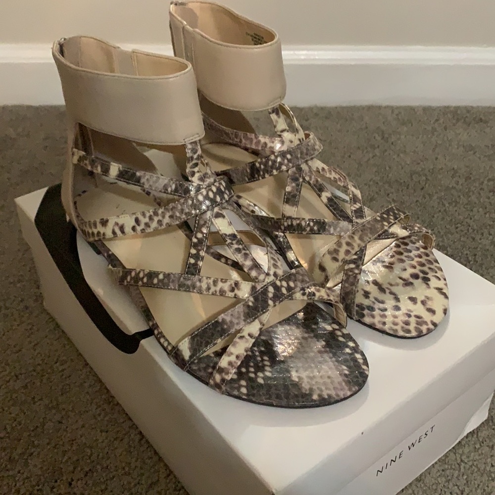 Nine West snakeskin gladiator sandals
